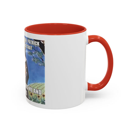 Saint with Cats Coffee Mug – "No One Remembers Me and My Cats" Accent Mug