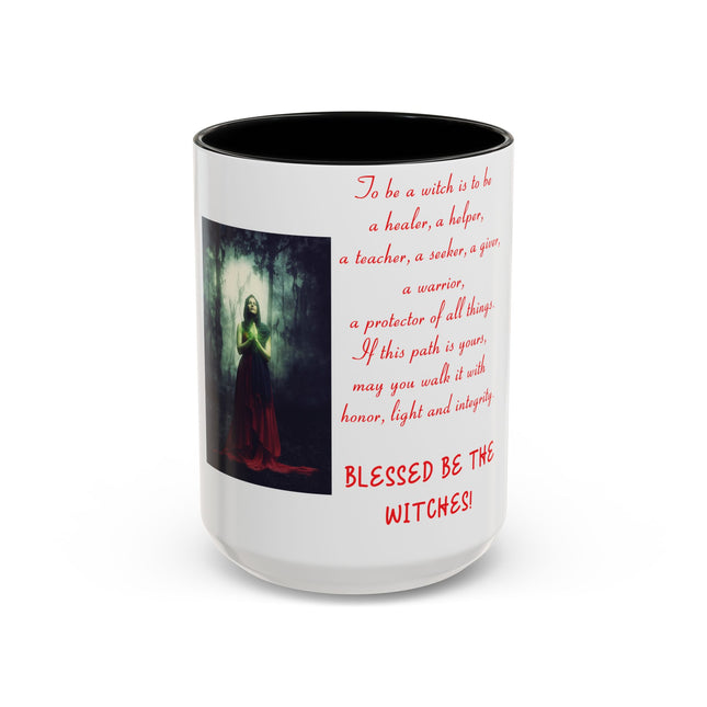 Blessed Be the Witches Accent Mug – 15oz Ceramic for Seekers
