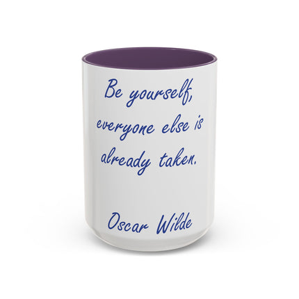 Inspirational Accent Mug – “Be Yourself” Quote, 15oz Ceramic