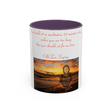 Zen Quote Accent Mug – 11oz Ceramic Cup for Meditation Lovers