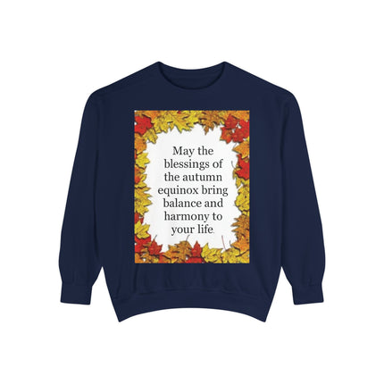 Autumn Equinox Blessings Sweatshirt – Fall Leaves Harmony Crewneck