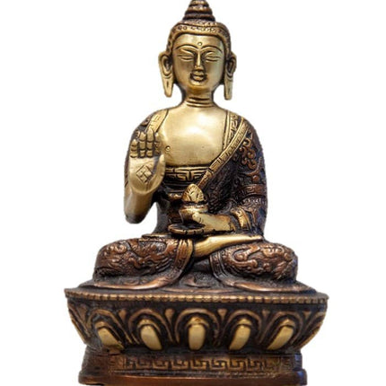 Sitting  Buddha On Lotus in Meditation Pose  - 7"-0