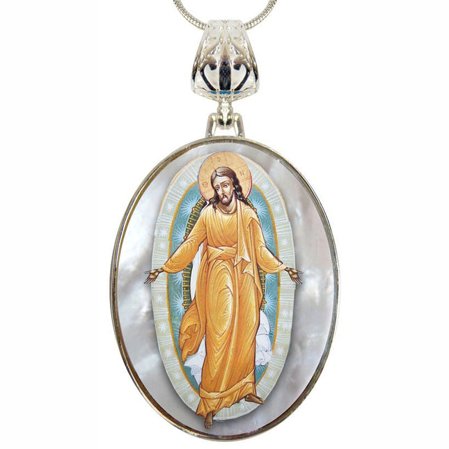 Chrysostom Silver Plated Mother of Pearl Silver Necklace - 43059-0