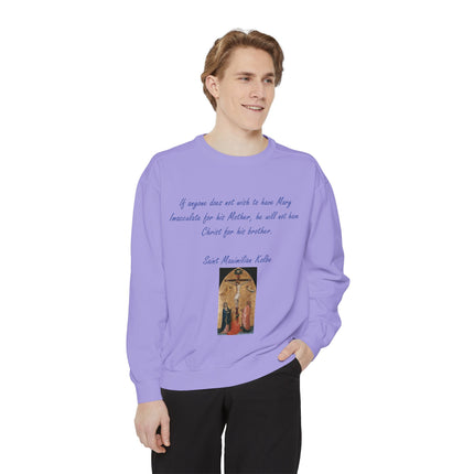 Saint Kolbe Marian Sweatshirt – Unisex Garment-Dyed Faith Wear