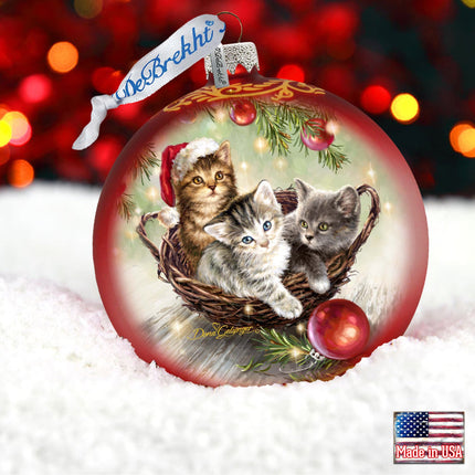 Christmas Kittens Glass Ornament by D. Gelsinger - Christmas Décor - 71101-1607-2