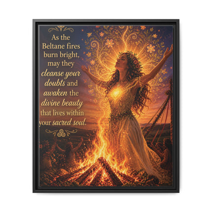 Beltane Fire Framed Canvas Print — Inspirational Pagan Wall Art