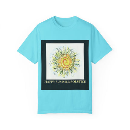 Summer Solstice Tee – Unisex Garment-Dyed Shirt with Sun Design