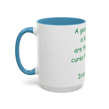 Irish Proverb Mug – “Laugh & Sleep” – 15oz Ceramic Drinkware