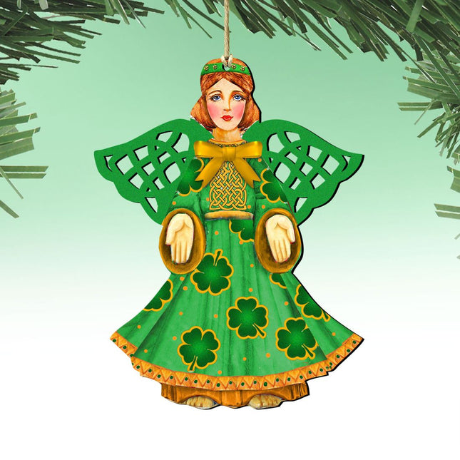 Irish Angel Wooden Ornaments by G. DeBrekht - Nativity Holiday Decor - 8199755-0