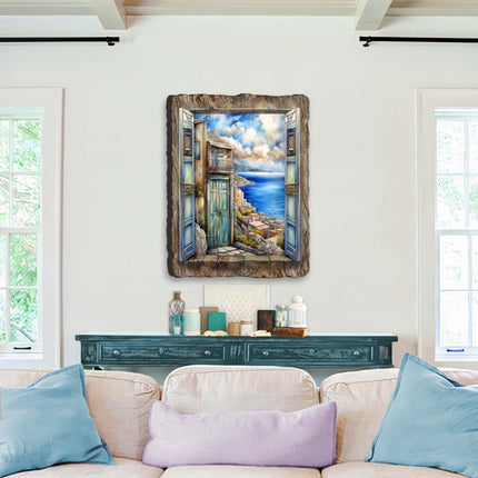 Coastal View Landscape Window Wall Art by G. DeBrekht Coastal Decor - 8492108W-1