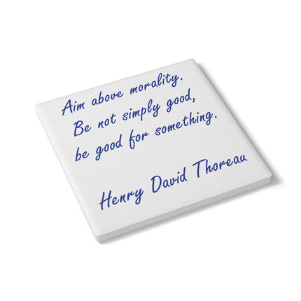 Inspirational Ceramic Coaster - Thoreau Quote for Home & Office Decor