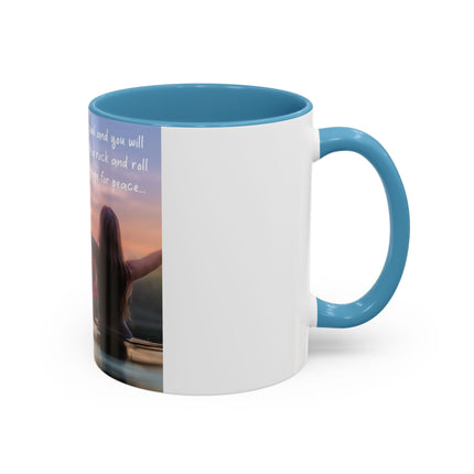 Ageless Hippie Soul Mug | 11oz Accent Cup with Lotus & Uplifting Quote
