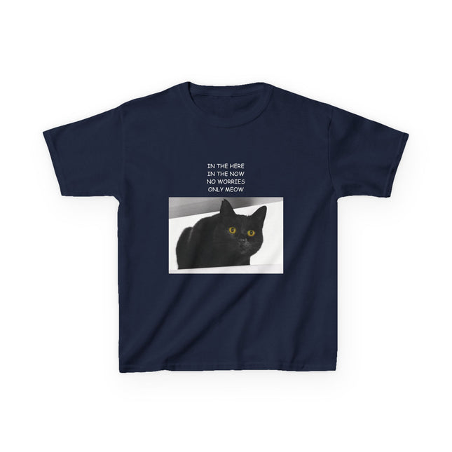 Kids Cat Quote Tee – “Only Meow” Heavy Cotton Shirt for Everyday Joy