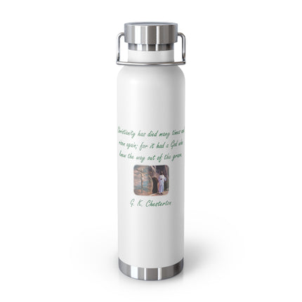 Inspirational Copper Vacuum Insulated Bottle - 22oz | Motivational Quote