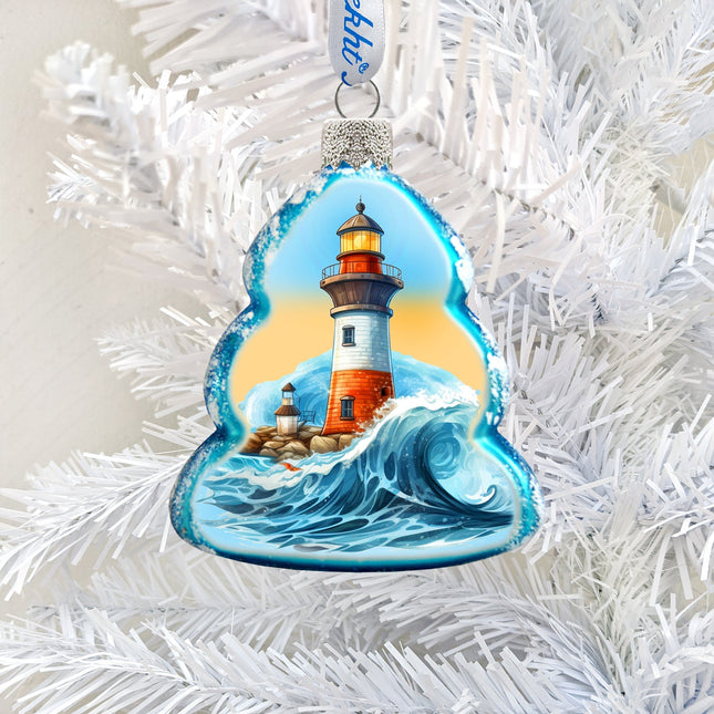 Lighthouse Mercury Glass Ornaments by G. Debrekht - Christmas Decor - 776030-0