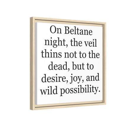 Beltane Quote Canvas Print — "On Beltane night..." Framed Wall Art
