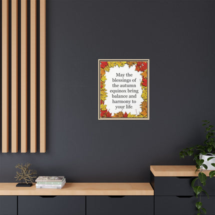 Autumn Equinox Blessing Framed Canvas — Fall Leaves Wall Art
