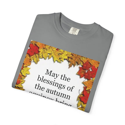 Autumn Equinox Blessings T-Shirt — Fall Leaves Balance & Harmony Tee