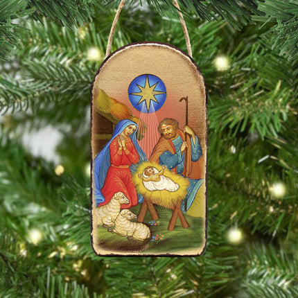 Nativity of Birth Religious Orthodox Sacred Icon Ornament - Inspirational Icon Decor - 87019-2