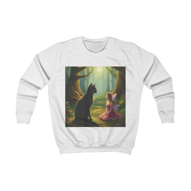 Kids Sweatshirt — Enchanted Forest Fairy & Cat Magical Sweatshirt