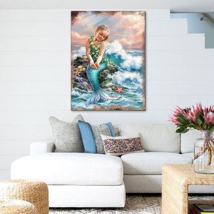 Princess of The Sea Wooden Coastal Wall Art by D. Gelsinger - Coastal Holiday Decor - 95652B-1611-0