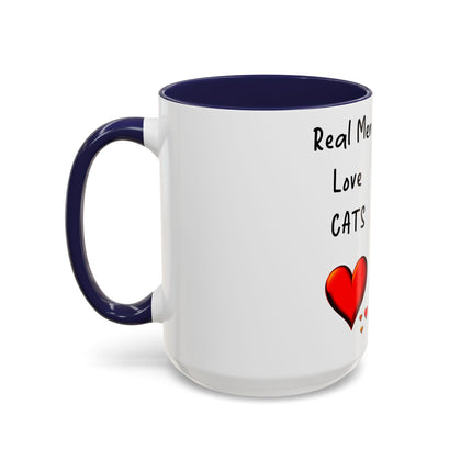 Real Men Love Cats Accent Mug – 15oz Ceramic Gift