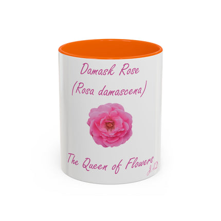 Damask Rose Accent Coffee Mug - The Queen of Flowers 11oz