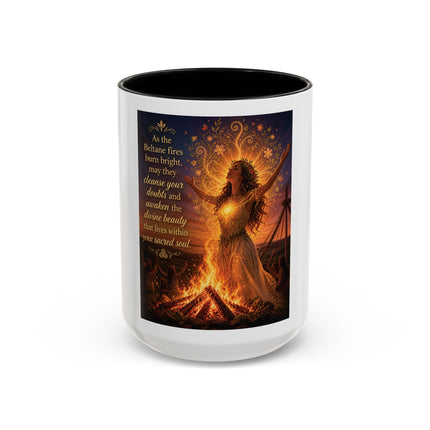Mug — Pagan Bonfire Coffee Mug with Inspirational Beltane Quote