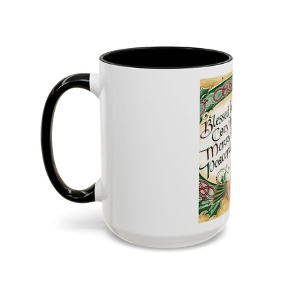Blessed Be Your Holidays Coffee Mug — Holiday Celtic Greeting Accent Mug (11/15oz)