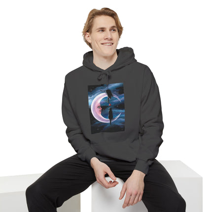 Crescent Moon Black Cats Hoodie — Rose Offering Cat Moon Graphic