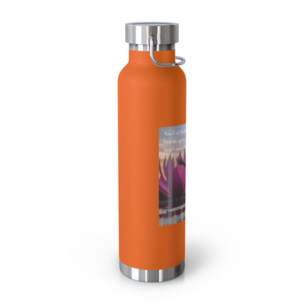 Inspirational Copper Vacuum Insulated Water Bottle - 22oz with Motivational Quote