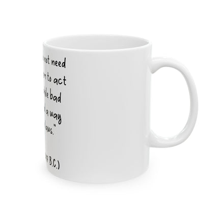 Plato Quote Mug – 11oz Ceramic Cup for Thoughtful Reflection