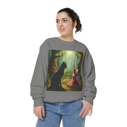 Fairy Princess & Black Cat Forest Sweatshirt