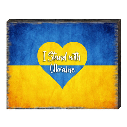 I Stand with Ukraine Heart Wooden Wall Art by G. DeBrekht - International Decor - 95121-2B-0