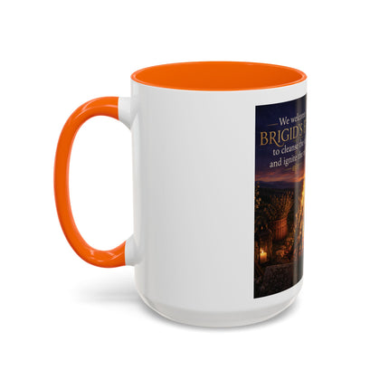 Brigid’s Fire Accent Coffee Mug — Pagan Imbolc Celebration Tea Cup (11/15oz)