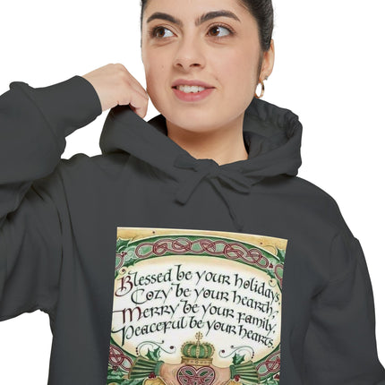 Celtic Holiday Hoodie — "Blessed be your holidays" Cozy Family Christmas Sweatshirt