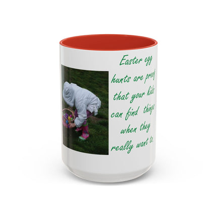 15oz Accent Mug – Easter Egg Hunt Quote for Spring Laughs