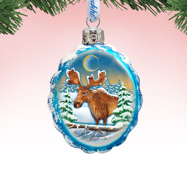Moose Mercury Glass Ornament by G. DeBrekht - Wildlife Holiday Decor - 771025-0