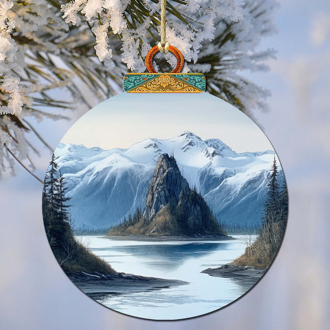 The Magic of Alaskan Nature Wooden Ornaments by G.Debrekht - Wildlife Holiday Decor - 870078-0