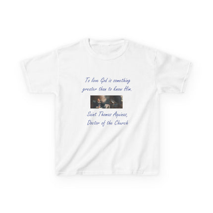 Kids Faith Tee – Saint Thomas Aquinas Quote – Heavy Cotton
