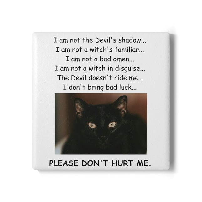 Black Cat Protector Ceramic Coaster – Whimsy with a Purpose