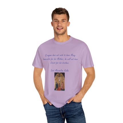 Saint Kolbe Marian Tee – Unisex Garment-Dyed Shirt on Faith & Family