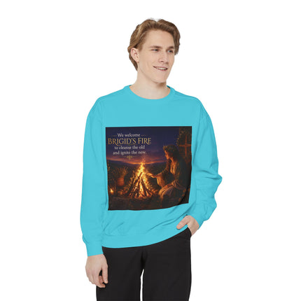 Brigid's Fire Sweatshirt — Celtic Pagan Imbolc Winter Ritual Crewneck