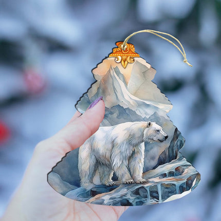 Frost Crest Polar Bear Tree Wooden Ornaments by G.Debrekht - Wildlife Holiday Decor - 870002-4