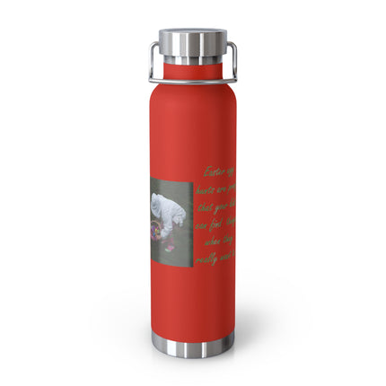 Copper Insulated Water Bottle - 22oz with Easter Design & Humorous Quote