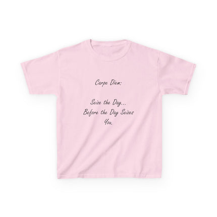 Carpe Diem Kids Tee – “Seize the Day… Before It Seizes You” – Heavy Cotton
