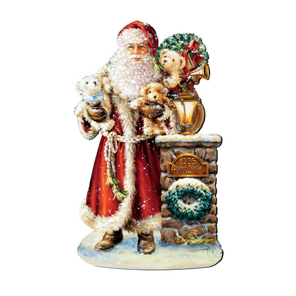 Silent Night Santa Christmas Door Decor by D. Gelsinger - Christmas Santa Snowman Decor - 8461013H-1315-4