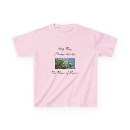 Ylang Ylang Kids Cotton Tee – “Flower of Flowers” Graphic Shirt