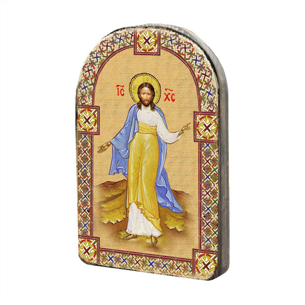 Jesus Wooden Gold Plated Religious Christian Sacred Icon - Inspirational Icon Decor - 86051-4