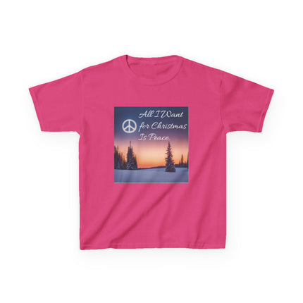 Peaceful Christmas Kids Tee - All I Want for Christmas Is Peace